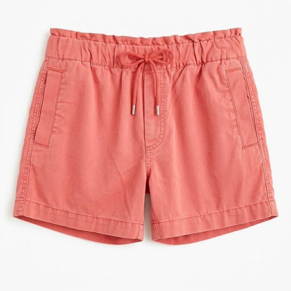 LOFT Pull On Soft Twill Shorts Red Paperbag High Rise Womens SP Small Petite